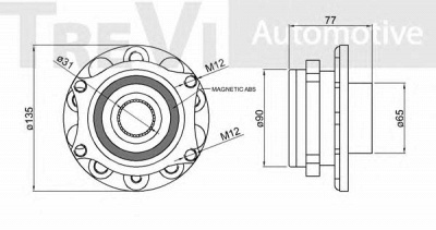 TREVI AUTOMOTIVE wb1036 -  Комплект подшипника ступицы колеса